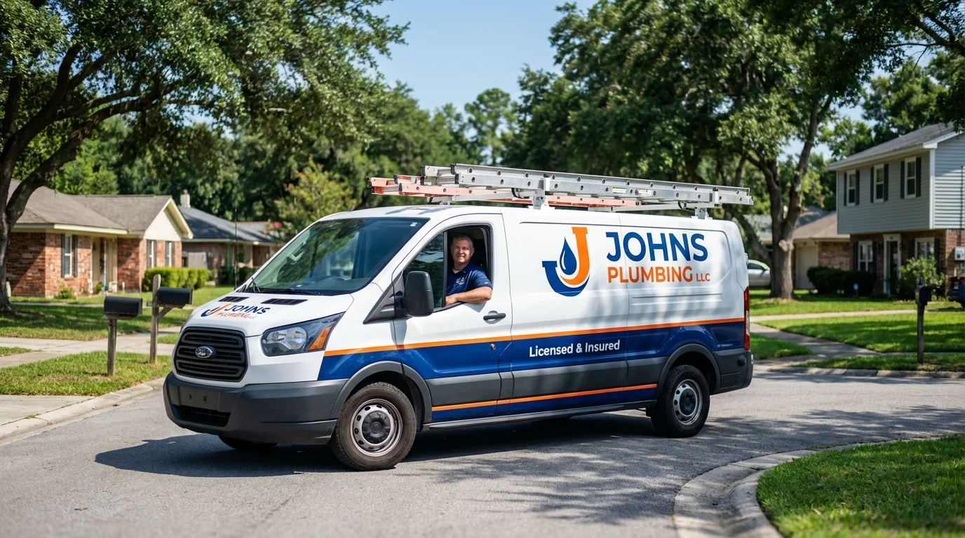 Johns Plumbing LLC service van in Inver Grove Heights, MN