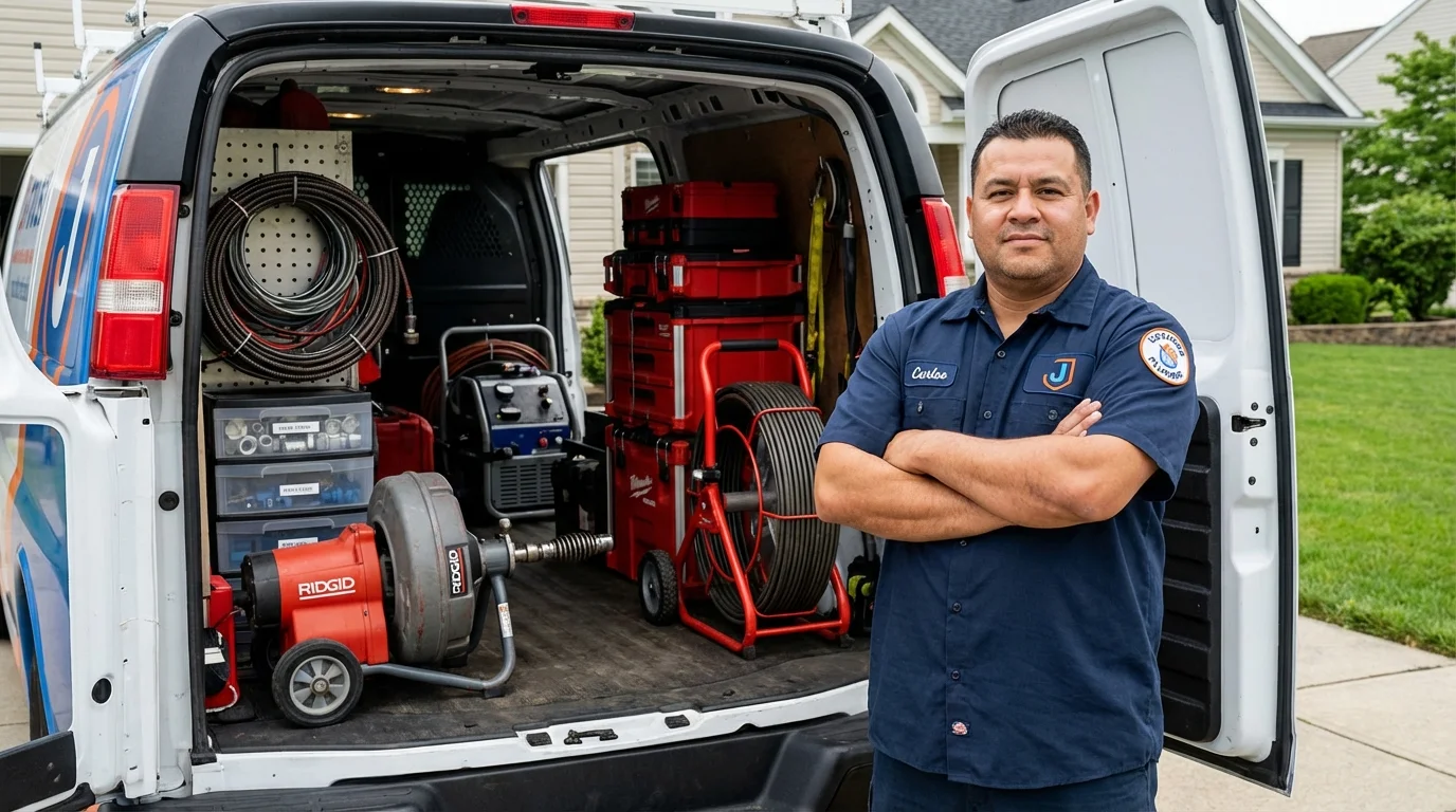 Professional drain cleaning equipment and Johns Plumbing LLC plumber in Inver Grove Heights