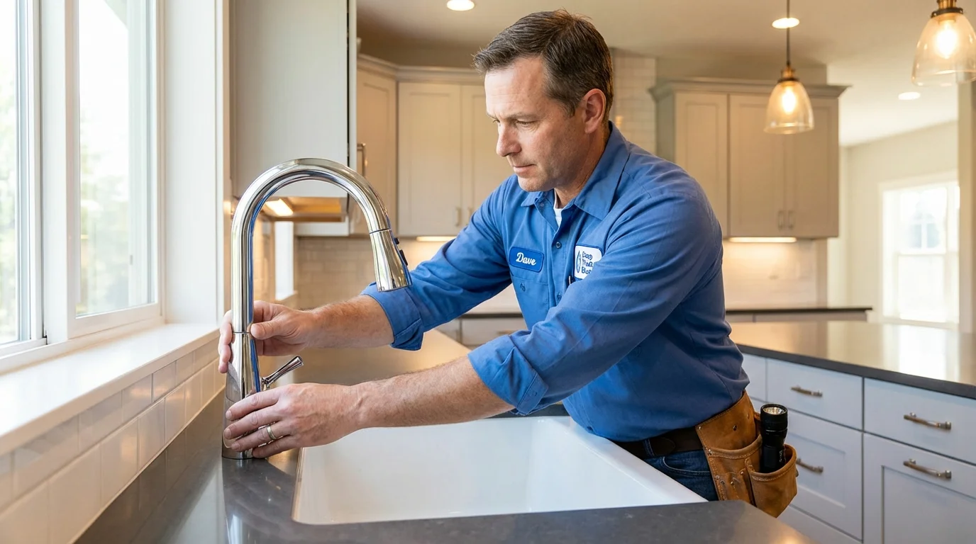 Kitchen faucet installation by Johns Plumbing LLC in Inver Grove Heights