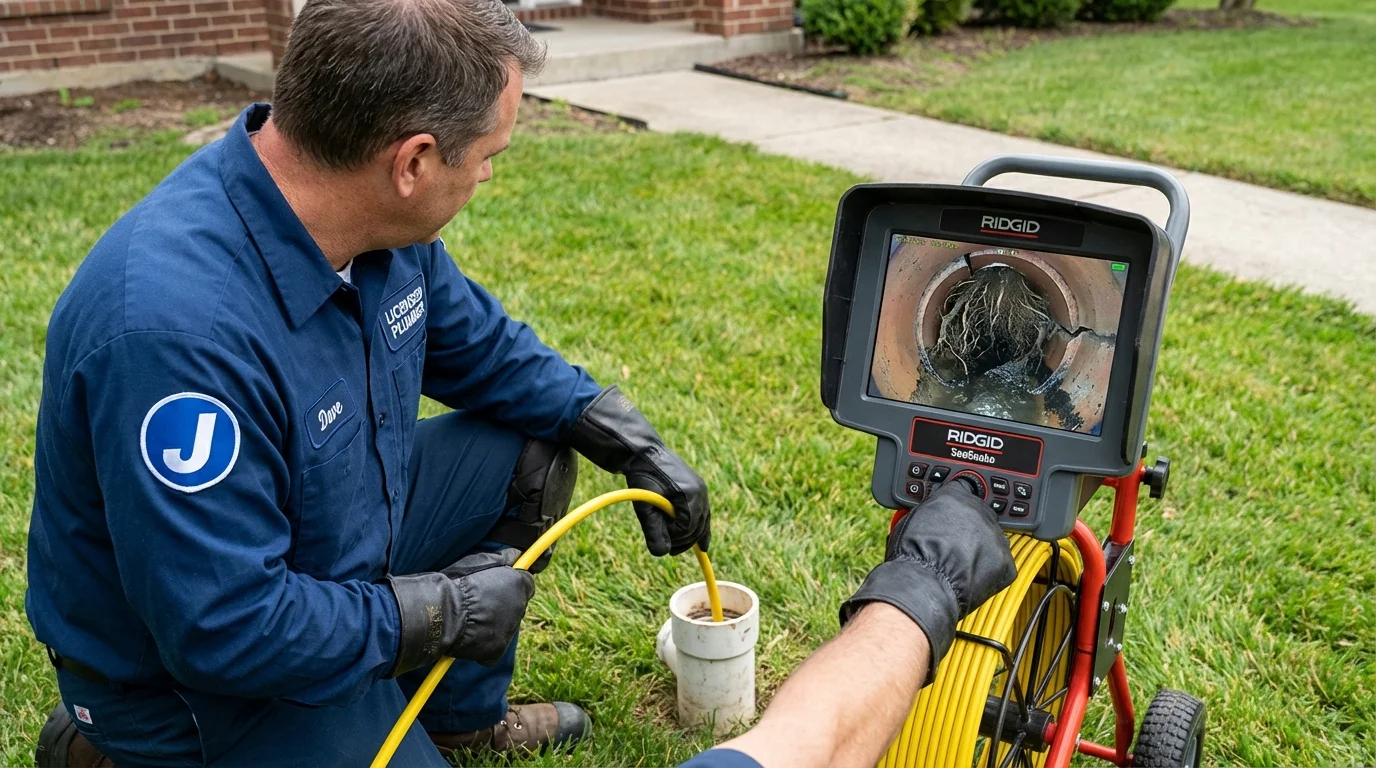 Sewer camera inspection being performed by Johns Plumbing LLC in Inver Grove Heights